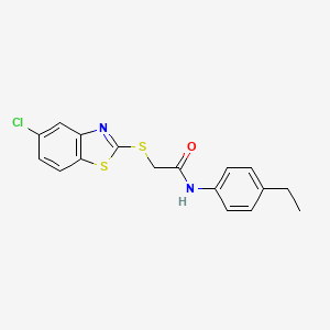 2-[(5-CHLORO-1,3-BENZOTHIAZOL-2-YL)SULFANYL]-N~1~-(4-ETHYLPHENYL)ACETAMIDE