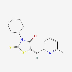 3-cyclohexyl-5-[(6-methyl-2-pyridinyl)methylene]-2-thioxo-1,3-thiazolidin-4-one