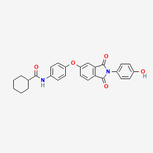 N-(4-{[2-(4-hydroxyphenyl)-1,3-dioxo-2,3-dihydro-1H-isoindol-5-yl]oxy}phenyl)cyclohexanecarboxamide