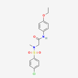 molecular formula C17H19ClN2O4S B3665433 2-[(4-chlorophenyl)sulfonyl-methylamino]-N-(4-ethoxyphenyl)acetamide 