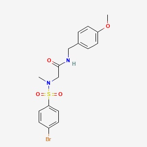 molecular formula C17H19BrN2O4S B3665467 N~2~-[(4-bromophenyl)sulfonyl]-N-(4-methoxybenzyl)-N~2~-methylglycinamide 