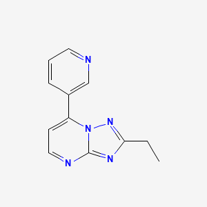 molecular formula C12H11N5 B3665470 3-{2-ETHYL-[1,2,4]TRIAZOLO[1,5-A]PYRIMIDIN-7-YL}PYRIDINE 