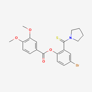 [4-Bromo-2-(pyrrolidine-1-carbothioyl)phenyl] 3,4-dimethoxybenzoate