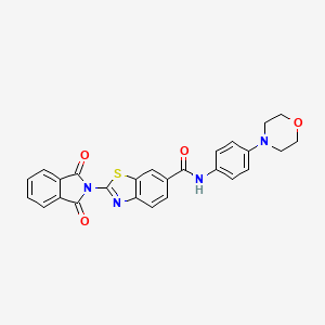 molecular formula C26H20N4O4S B3665511 2-(1,3-dioxo-1,3-dihydro-2H-isoindol-2-yl)-N-[4-(4-morpholinyl)phenyl]-1,3-benzothiazole-6-carboxamide 