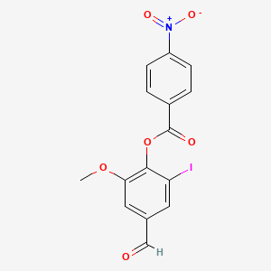 molecular formula C15H10INO6 B3665518 (4-Formyl-2-iodo-6-methoxyphenyl) 4-nitrobenzoate 