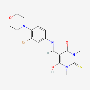 5-({[3-bromo-4-(4-morpholinyl)phenyl]amino}methylene)-1,3-dimethyl-2-thioxodihydro-4,6(1H,5H)-pyrimidinedione