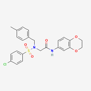 N~2~-[(4-chlorophenyl)sulfonyl]-N~1~-(2,3-dihydro-1,4-benzodioxin-6-yl)-N~2~-(4-methylbenzyl)glycinamide