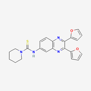 N-[2,3-bis(furan-2-yl)quinoxalin-6-yl]piperidine-1-carbothioamide