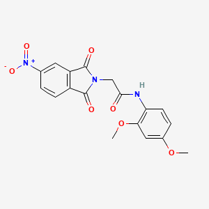 molecular formula C18H15N3O7 B3665581 N-(2,4-dimethoxyphenyl)-2-(5-nitro-1,3-dioxo-1,3-dihydro-2H-isoindol-2-yl)acetamide 