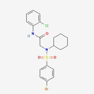 molecular formula C20H22BrClN2O3S B3665601 N~2~-[(4-bromophenyl)sulfonyl]-N-(2-chlorophenyl)-N~2~-cyclohexylglycinamide 