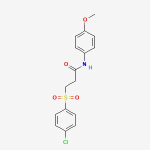 molecular formula C16H16ClNO4S B3665609 3-(4-chlorophenyl)sulfonyl-N-(4-methoxyphenyl)propanamide 