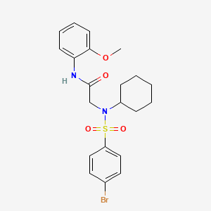 molecular formula C21H25BrN2O4S B3665618 N~2~-[(4-bromophenyl)sulfonyl]-N~2~-cyclohexyl-N-(2-methoxyphenyl)glycinamide 