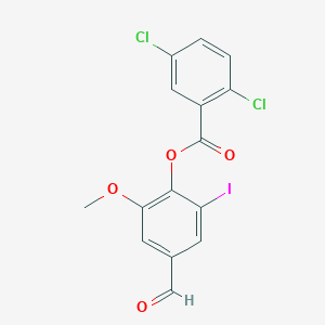 molecular formula C15H9Cl2IO4 B3665624 4-formyl-2-iodo-6-methoxyphenyl 2,5-dichlorobenzoate 