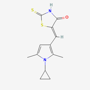 molecular formula C13H14N2OS2 B3665633 5-[(1-cyclopropyl-2,5-dimethyl-1H-pyrrol-3-yl)methylene]-2-thioxo-1,3-thiazolidin-4-one 