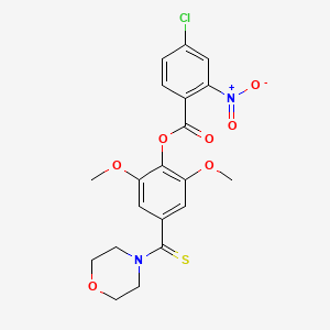 2,6-Dimethoxy-4-(morpholin-4-ylcarbonothioyl)phenyl 4-chloro-2-nitrobenzoate