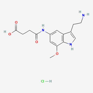 molecular formula C15H20ClN3O4 B3665719 4-[[3-(2-aminoethyl)-7-methoxy-1H-indol-5-yl]amino]-4-oxobutanoic acid;hydrochloride 