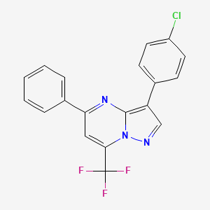 molecular formula C19H11ClF3N3 B3665756 3-(4-chlorophenyl)-5-phenyl-7-(trifluoromethyl)pyrazolo[1,5-a]pyrimidine 