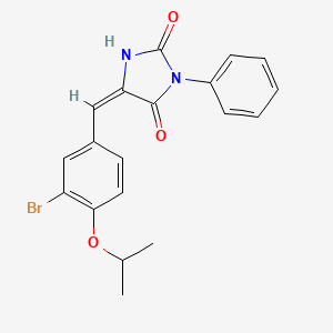 (5E)-5-[(3-bromo-4-propan-2-yloxyphenyl)methylidene]-3-phenylimidazolidine-2,4-dione