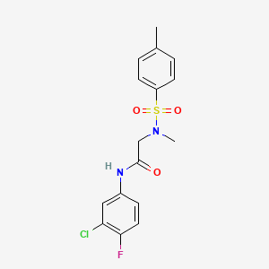 molecular formula C16H16ClFN2O3S B3665804 N-(3-chloro-4-fluorophenyl)-N~2~-methyl-N~2~-[(4-methylphenyl)sulfonyl]glycinamide 