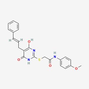 2-({4-hydroxy-6-oxo-5-[(2E)-3-phenylprop-2-en-1-yl]-1,6-dihydropyrimidin-2-yl}sulfanyl)-N-(4-methoxyphenyl)acetamide