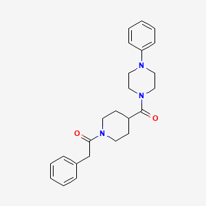 molecular formula C24H29N3O2 B3665835 2-phenyl-1-[4-(4-phenylpiperazine-1-carbonyl)piperidin-1-yl]ethanone 