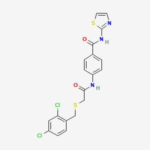 molecular formula C19H15Cl2N3O2S2 B3665865 4-({[(2,4-dichlorobenzyl)thio]acetyl}amino)-N-1,3-thiazol-2-ylbenzamide 