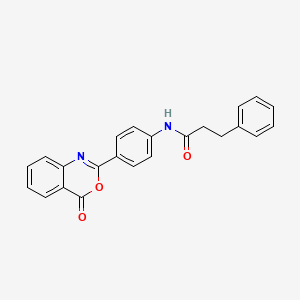 molecular formula C23H18N2O3 B3665874 N-[4-(4-oxo-4H-3,1-benzoxazin-2-yl)phenyl]-3-phenylpropanamide 