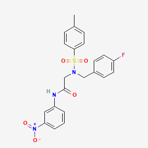 molecular formula C22H20FN3O5S B3665889 N~2~-(4-fluorobenzyl)-N~2~-[(4-methylphenyl)sulfonyl]-N-(3-nitrophenyl)glycinamide 