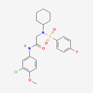 molecular formula C21H24ClFN2O4S B3665897 N~1~-(3-chloro-4-methoxyphenyl)-N~2~-cyclohexyl-N~2~-[(4-fluorophenyl)sulfonyl]glycinamide 