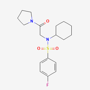 N-cyclohexyl-4-fluoro-N-(2-oxo-2-pyrrolidin-1-ylethyl)benzenesulfonamide