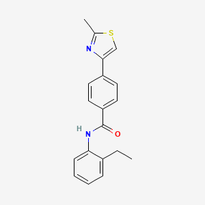 molecular formula C19H18N2OS B3665943 N-(2-ethylphenyl)-4-(2-methyl-1,3-thiazol-4-yl)benzamide 