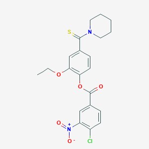 2-Ethoxy-4-(piperidin-1-ylcarbonothioyl)phenyl 4-chloro-3-nitrobenzoate