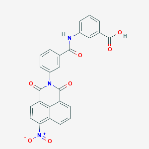 molecular formula C26H15N3O7 B3665973 3-(3-{10-nitro-2,4-dioxo-3-azatricyclo[7.3.1.0?,(1)(3)]trideca-1(13),5,7,9,11-pentaen-3-yl}benzamido)benzoic acid 