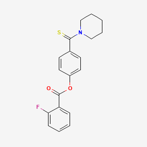 molecular formula C19H18FNO2S B3665997 4-(Piperidin-1-ylcarbonothioyl)phenyl 2-fluorobenzoate 