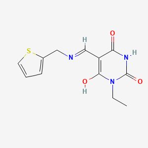 1-ethyl-5-{[(2-thienylmethyl)amino]methylene}-2,4,6(1H,3H,5H)-pyrimidinetrione