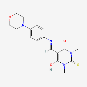 1,3-dimethyl-5-({[4-(4-morpholinyl)phenyl]amino}methylene)-2-thioxodihydro-4,6(1H,5H)-pyrimidinedione