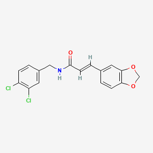 molecular formula C17H13Cl2NO3 B3666025 3-(1,3-benzodioxol-5-yl)-N-(3,4-dichlorobenzyl)acrylamide 