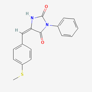 (5E)-5-[4-(methylsulfanyl)benzylidene]-3-phenylimidazolidine-2,4-dione