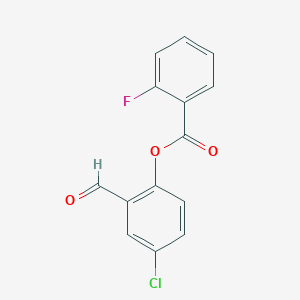 molecular formula C14H8ClFO3 B3666084 (4-Chloro-2-formylphenyl) 2-fluorobenzoate 