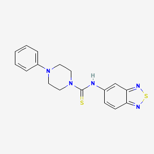 molecular formula C17H17N5S2 B3666117 N-2,1,3-benzothiadiazol-5-yl-4-phenyl-1-piperazinecarbothioamide 