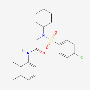 molecular formula C22H27ClN2O3S B3666125 N~2~-[(4-chlorophenyl)sulfonyl]-N~2~-cyclohexyl-N~1~-(2,3-dimethylphenyl)glycinamide 