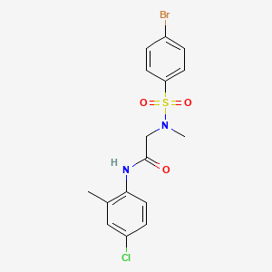 molecular formula C16H16BrClN2O3S B3666126 N~2~-[(4-bromophenyl)sulfonyl]-N-(4-chloro-2-methylphenyl)-N~2~-methylglycinamide 