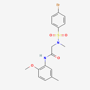 molecular formula C17H19BrN2O4S B3666154 2-[(4-bromophenyl)sulfonyl-methylamino]-N-(2-methoxy-5-methylphenyl)acetamide 