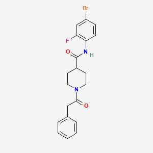 molecular formula C20H20BrFN2O2 B3666185 N-(4-bromo-2-fluorophenyl)-1-(2-phenylacetyl)piperidine-4-carboxamide 