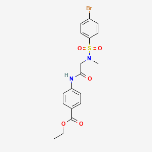 molecular formula C18H19BrN2O5S B3666193 ethyl 4-({N-[(4-bromophenyl)sulfonyl]-N-methylglycyl}amino)benzoate 