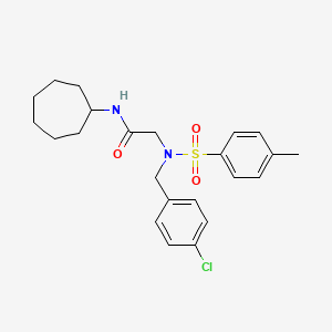 molecular formula C23H29ClN2O3S B3666228 N~2~-(4-chlorobenzyl)-N-cycloheptyl-N~2~-[(4-methylphenyl)sulfonyl]glycinamide 