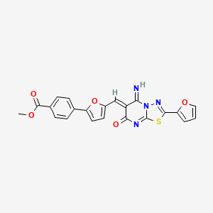 methyl 4-[5-[(Z)-[2-(furan-2-yl)-5-imino-7-oxo-[1,3,4]thiadiazolo[3,2-a]pyrimidin-6-ylidene]methyl]furan-2-yl]benzoate