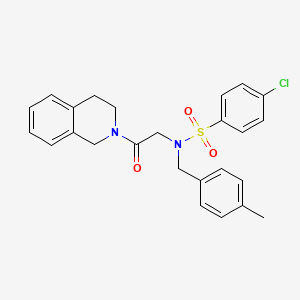 molecular formula C25H25ClN2O3S B3666238 4-chloro-N-[2-(3,4-dihydro-1H-isoquinolin-2-yl)-2-oxoethyl]-N-[(4-methylphenyl)methyl]benzenesulfonamide 