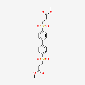 molecular formula C20H22O8S2 B3666257 Methyl 3-[4-[4-(3-methoxy-3-oxopropyl)sulfonylphenyl]phenyl]sulfonylpropanoate 