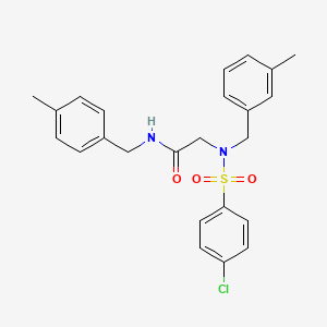 molecular formula C24H25ClN2O3S B3666272 N~2~-[(4-chlorophenyl)sulfonyl]-N~2~-(3-methylbenzyl)-N~1~-(4-methylbenzyl)glycinamide 